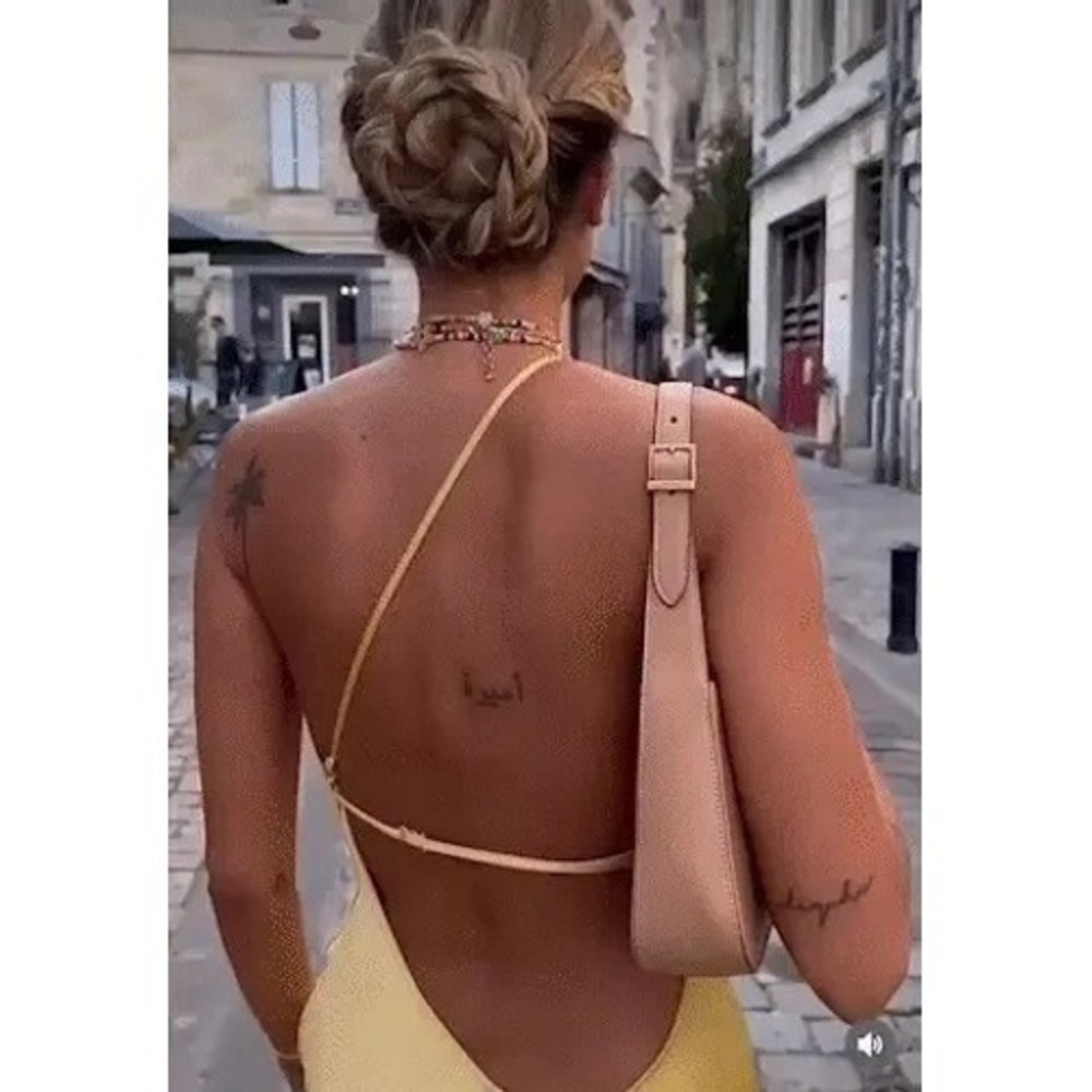 Commense Moonlight Gold One Shoulder Maxi Dress Backless Slit Formal Cocktail S - Picture 4 of 15